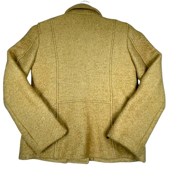 Anthropologie Cartonnier Sasha Yellow Boucle Moto Zip Wool Classic Jacket Sz M - Picture 3 of 16